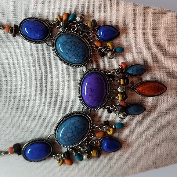 Ruby Rd Colorful Faux Marbled Cabochon Necklace - Picture 2 of 12